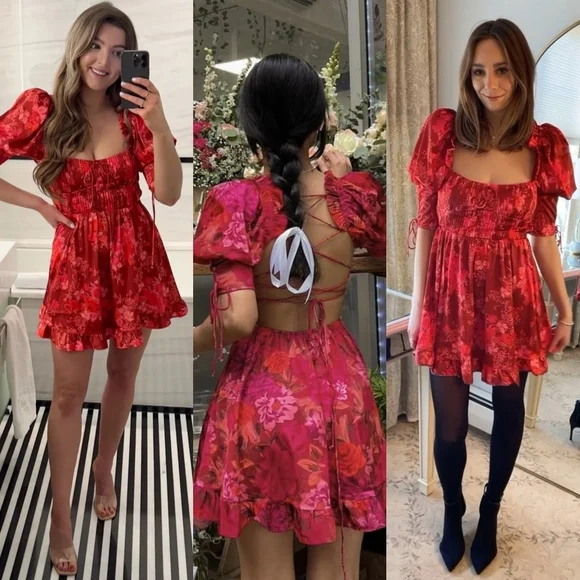 For Love & Lemons Alia Mini Floral Dress - Picture 8 of 8